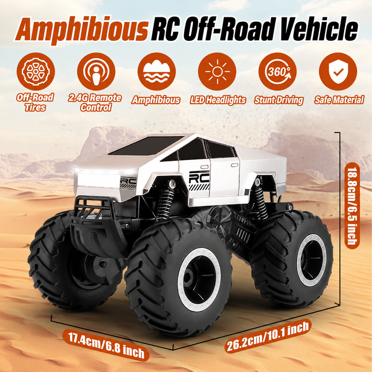 Tesla Cybertruck-style 4WD remote-controlled car