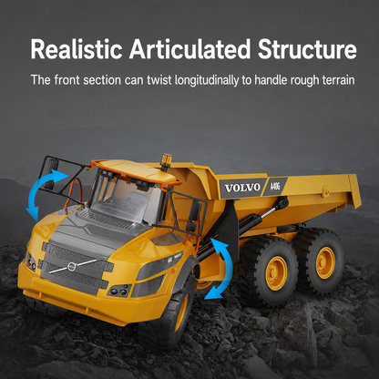 Remote-controlled articulated dump truck