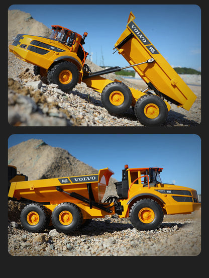 Remote-controlled articulated dump truck