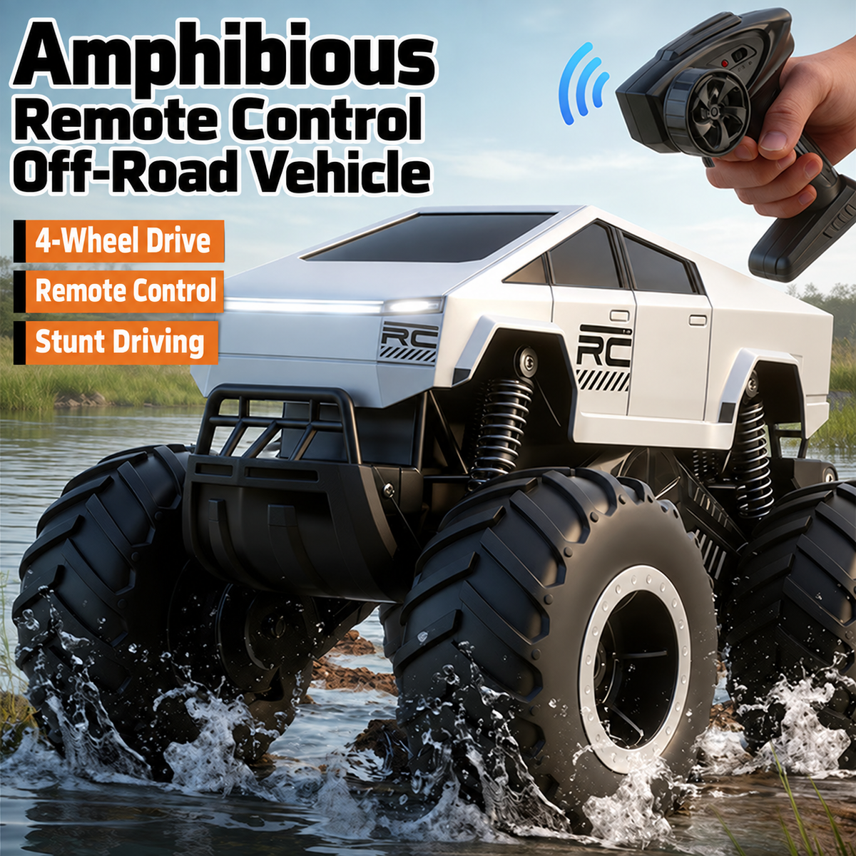 Tesla Cybertruck-style 4WD remote-controlled car