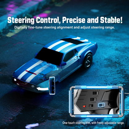 RACENT 1/64 Mustang RC Car Mini Retro Beast Proportional Control